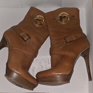 Michael Kors Brown Leather Heeled Boots